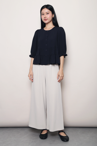 Meadowlark Tiered Babydoll Blouse Navy