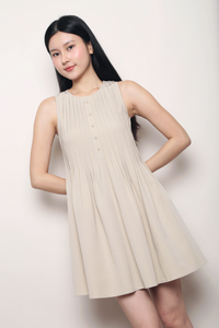 Classic Pintuck Dress Nude