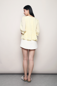 Meadowlark Tiered Babydoll Blouse Daffodil Yellow