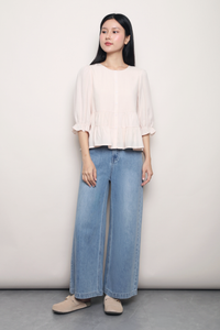 Meadowlark Tiered Babydoll Blouse Powder Pink