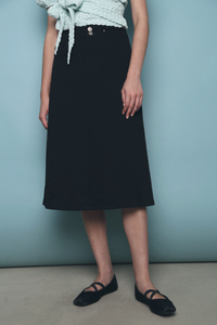 Claudine Column Midi Skirt Black