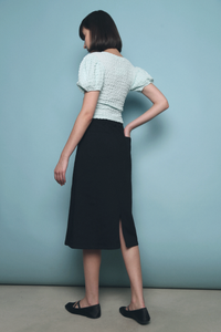 Claudine Column Midi Skirt Black