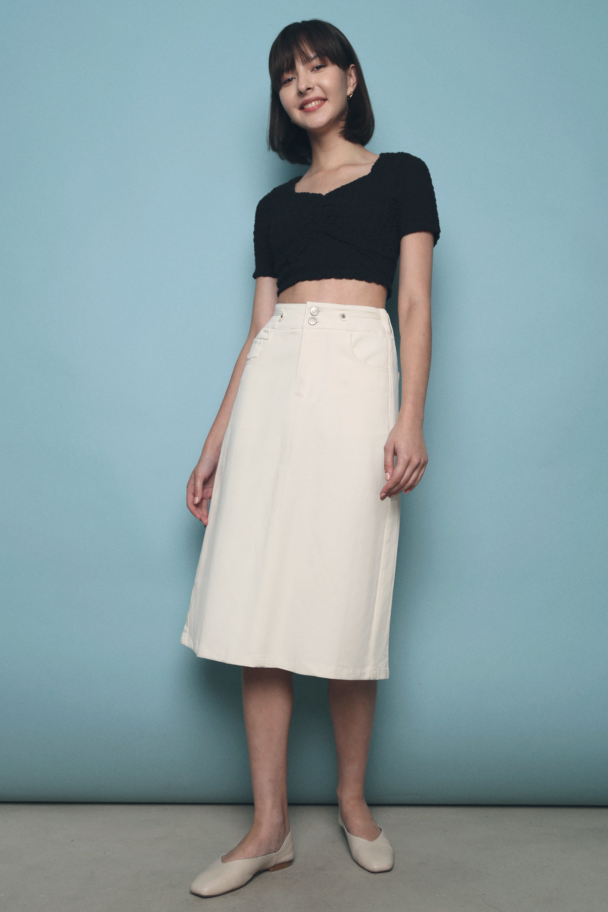 Claudine Column Midi Skirt Malt