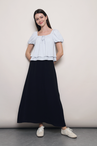 Cloud Line Puff Sleeves Top Soft Blue (Backorder)