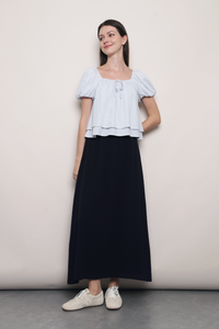 Cloud Line Puff Sleeves Top Soft Blue (Backorder)