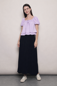 Cloud Line Puff Sleeves Top Soft Lilac