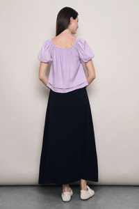 Cloud Line Puff Sleeves Top Soft Lilac