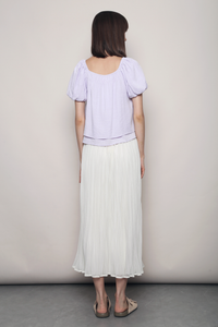 Cloud Line Puff Sleeves Top Soft Lilac