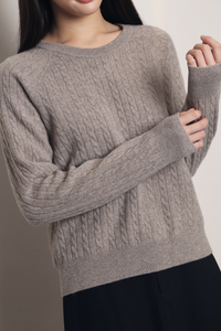(Premium) Countryside Cable Knit Sweater Taupe (Backorder)