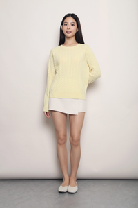 (Premium) Countryside Cable Knit Sweater Butter Yellow (Backorder)