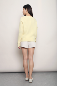 (Premium) Countryside Cable Knit Sweater Butter Yellow (Backorder)