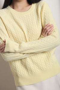 (Premium) Countryside Cable Knit Sweater Butter Yellow (Backorder)