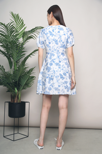Cove Floral Skater Dress Blue