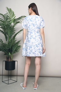 Cove Floral Skater Dress Blue