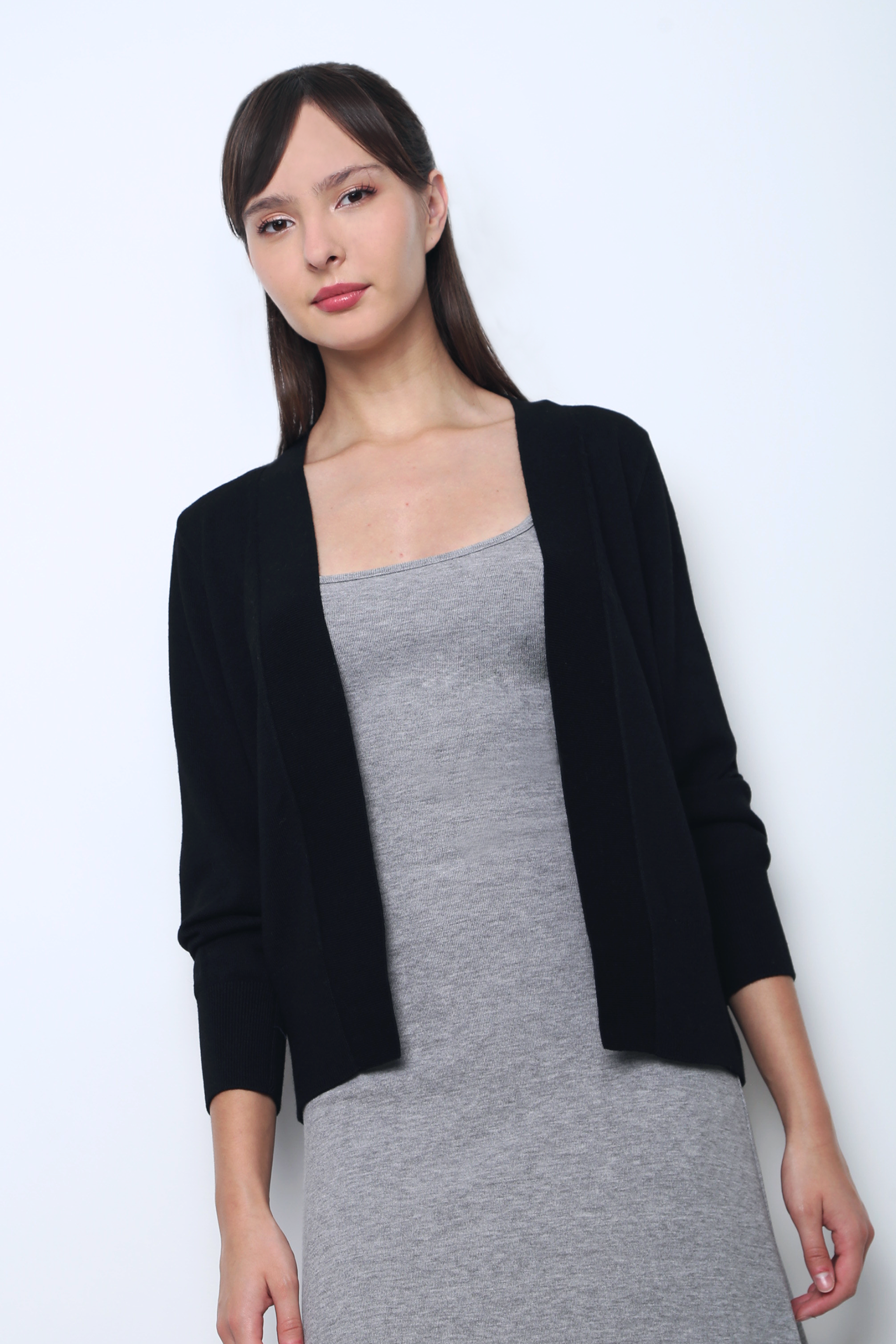 Daily Open Knit Cardigan Black