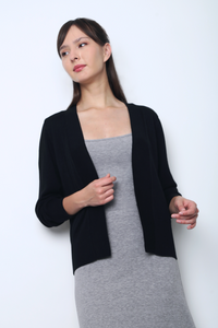 Daily Open Knit Cardigan Black