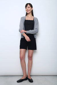 Daily Open Knit Cardigan Grey