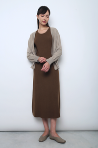Daily Open Knit Cardigan Taupe