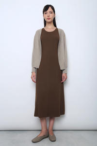 Daily Open Knit Cardigan Taupe