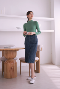 Luke Basic Knit Top Green