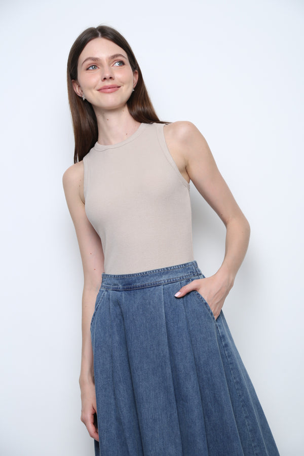 Snoozie Padded Tank Oat Ash