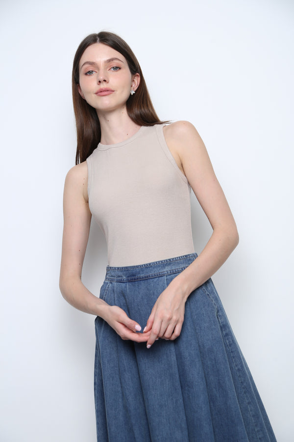 Snoozie Padded Tank Oat Ash