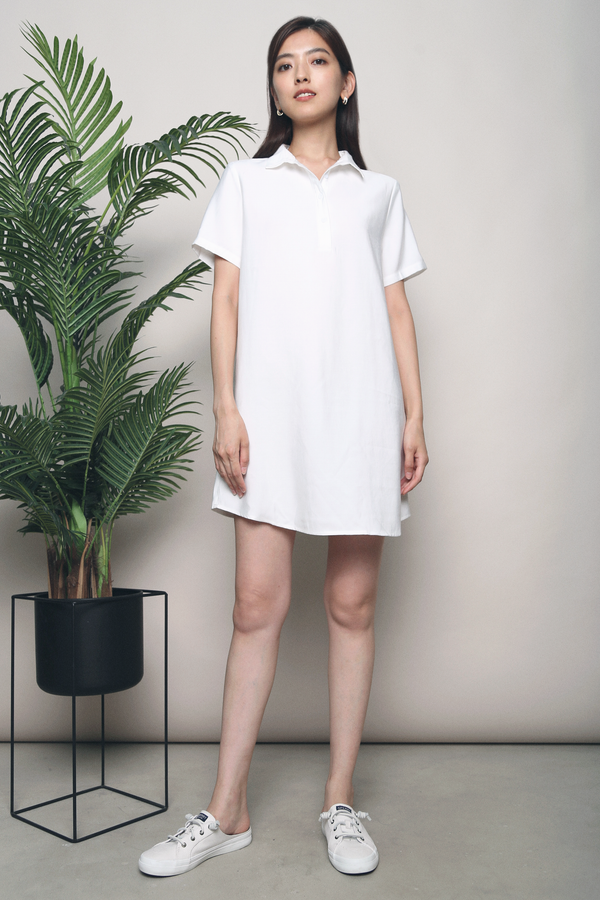 Jenner Shirt Dress White