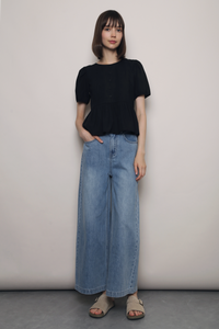 Dear Pleat Peplum Blouse Black