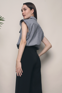 Delwin Stripe Sleeveless Shirt Navy