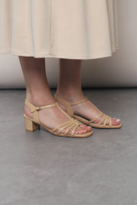 Demi Strappy Low Heels Tan