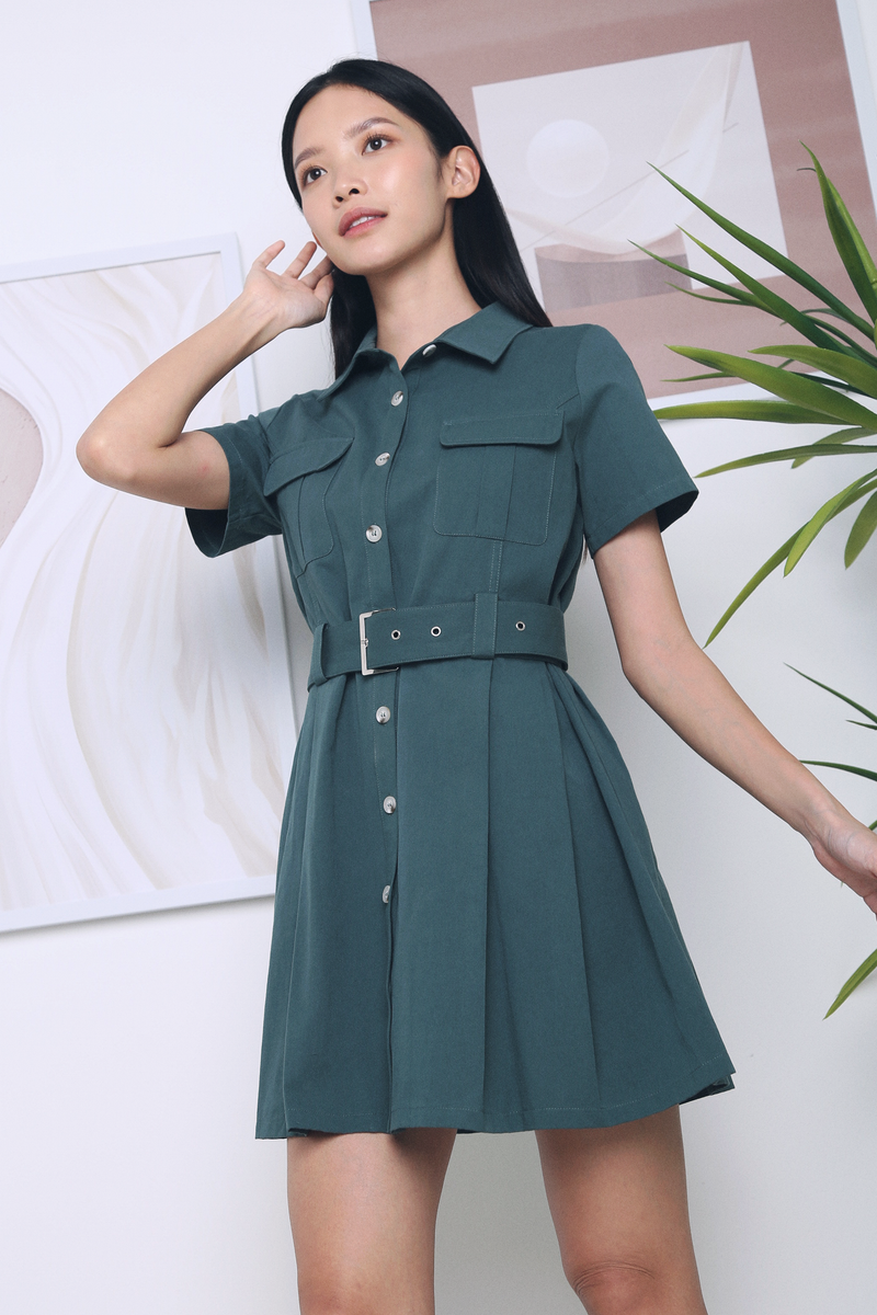 Densen Utility Dress Green