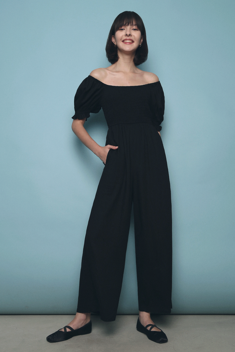 Dessie Linen Jumpsuit Black