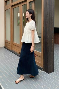 Dotty Days Flare Blouse Ivory