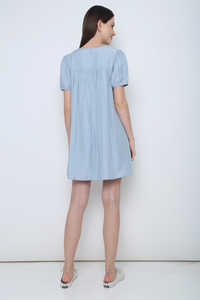 Dove Pleat Dress Sky