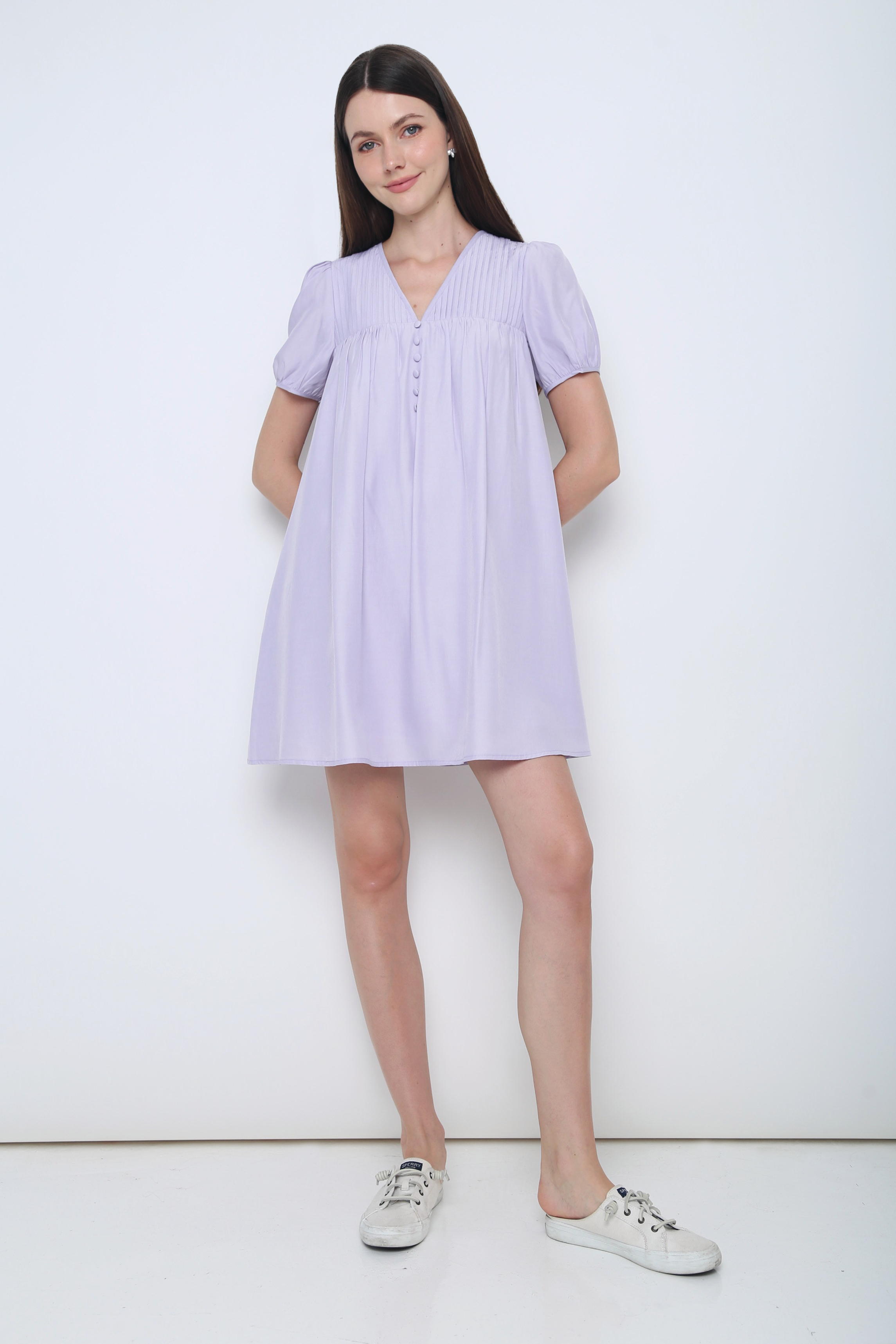 Dove Pleat Dress Periwinkle