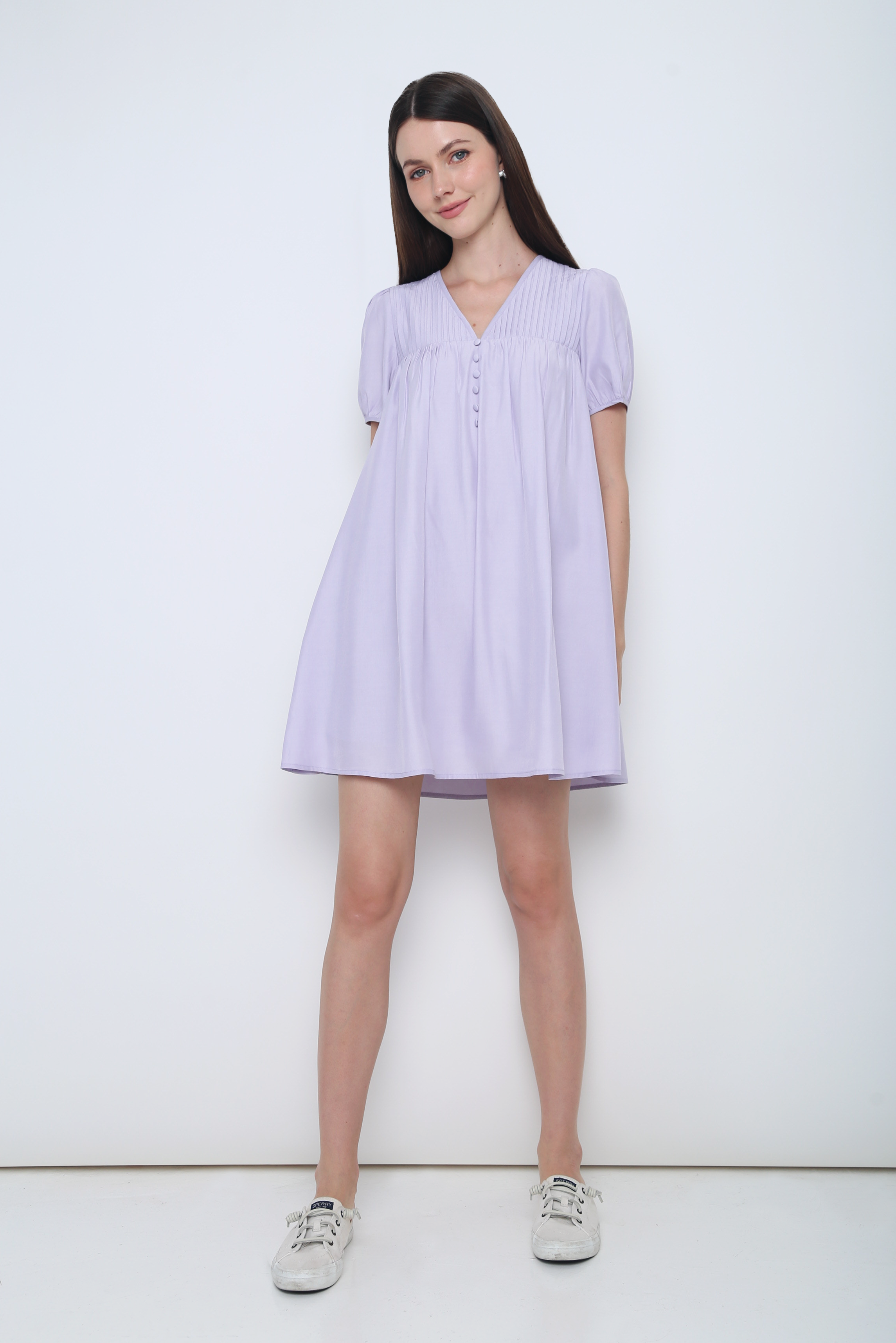 Dove Pleat Dress Periwinkle