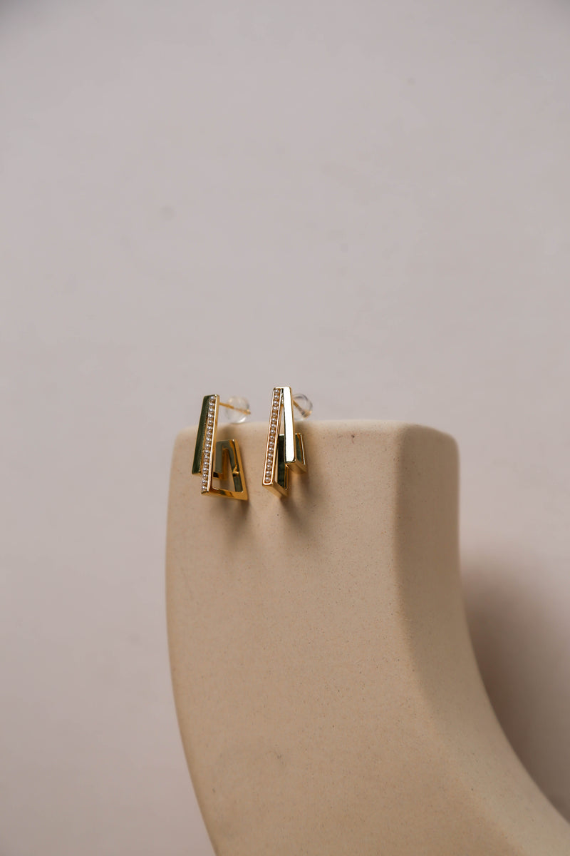 Diamonte Trapez Earrings