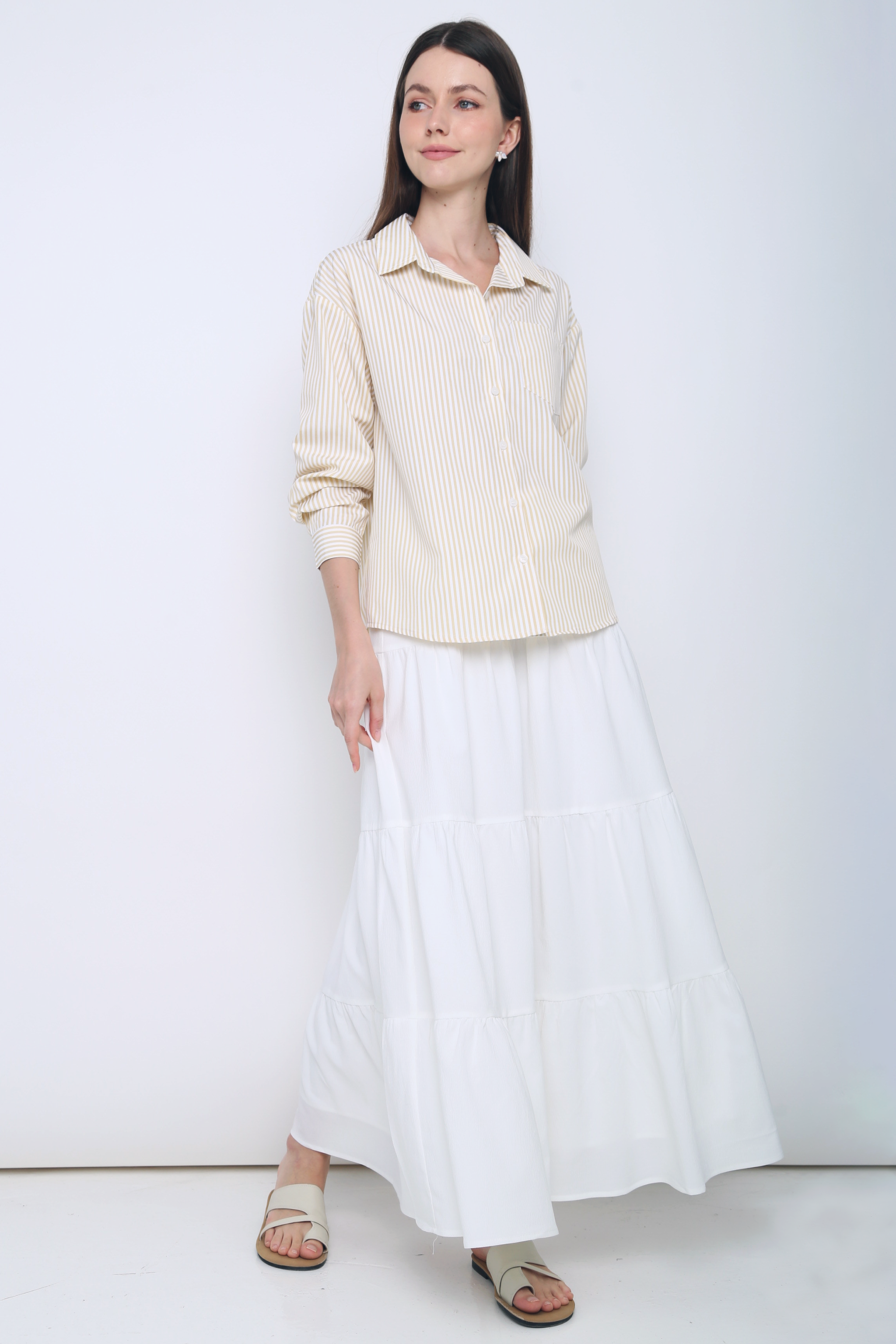Emmy Stripe Pocket Shirt Vanilla Yellow