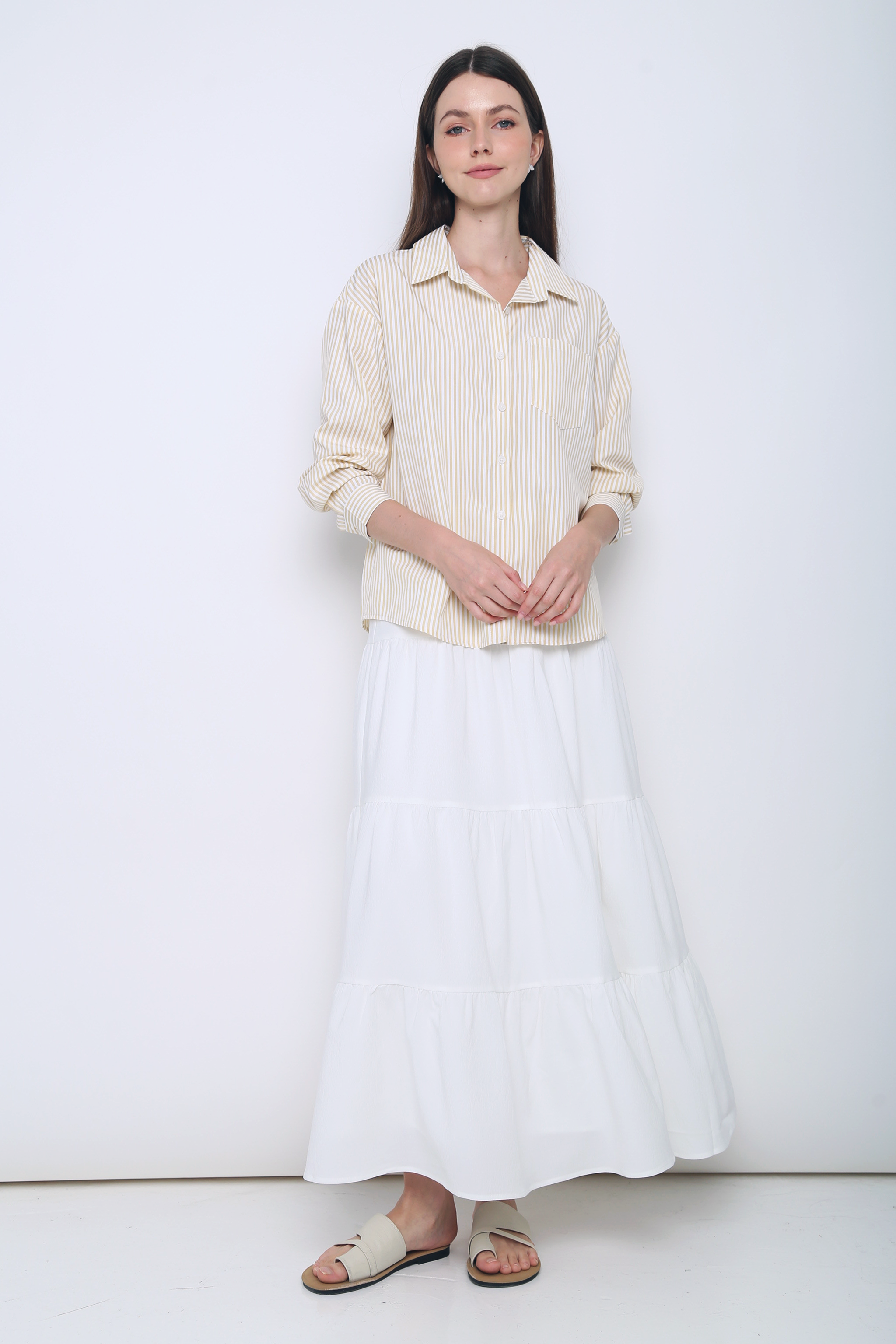 Emmy Stripe Pocket Shirt Vanilla Yellow