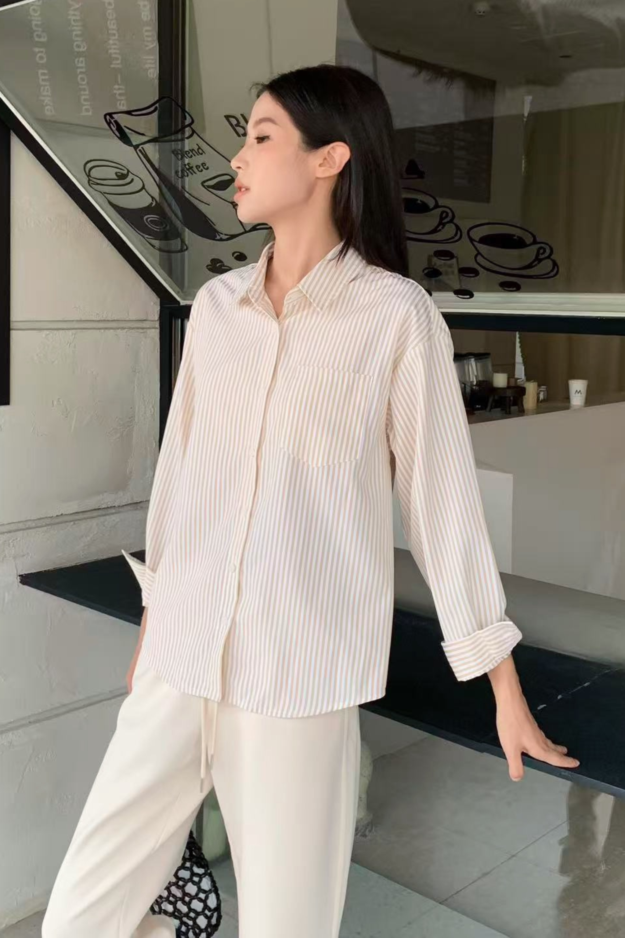 Emmy Stripe Pocket Shirt Vanilla Yellow