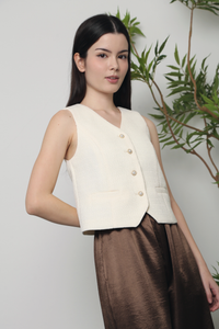 Enchanted Tweed Vest Top Ivory