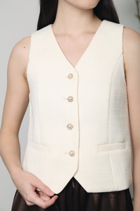Enchanted Tweed Vest Top Ivory