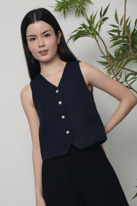 Enchanted Tweed Vest Top Navy