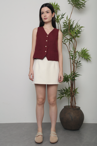 Enchanted Tweed Vest Top Wine