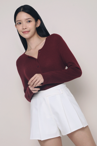 Esme Light Knit Cardigan Wine