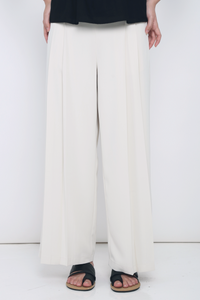 Eulalie Pleated Smart Pants Cream