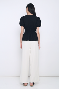 Eulalie Pleated Smart Pants Cream