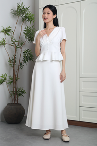 Everlyne Pleated Shift Blouse White