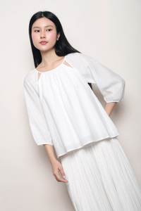 Evermore Cutout Blouse White