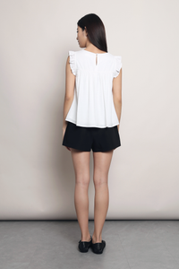 Eyelet My Way Ruffle Top White